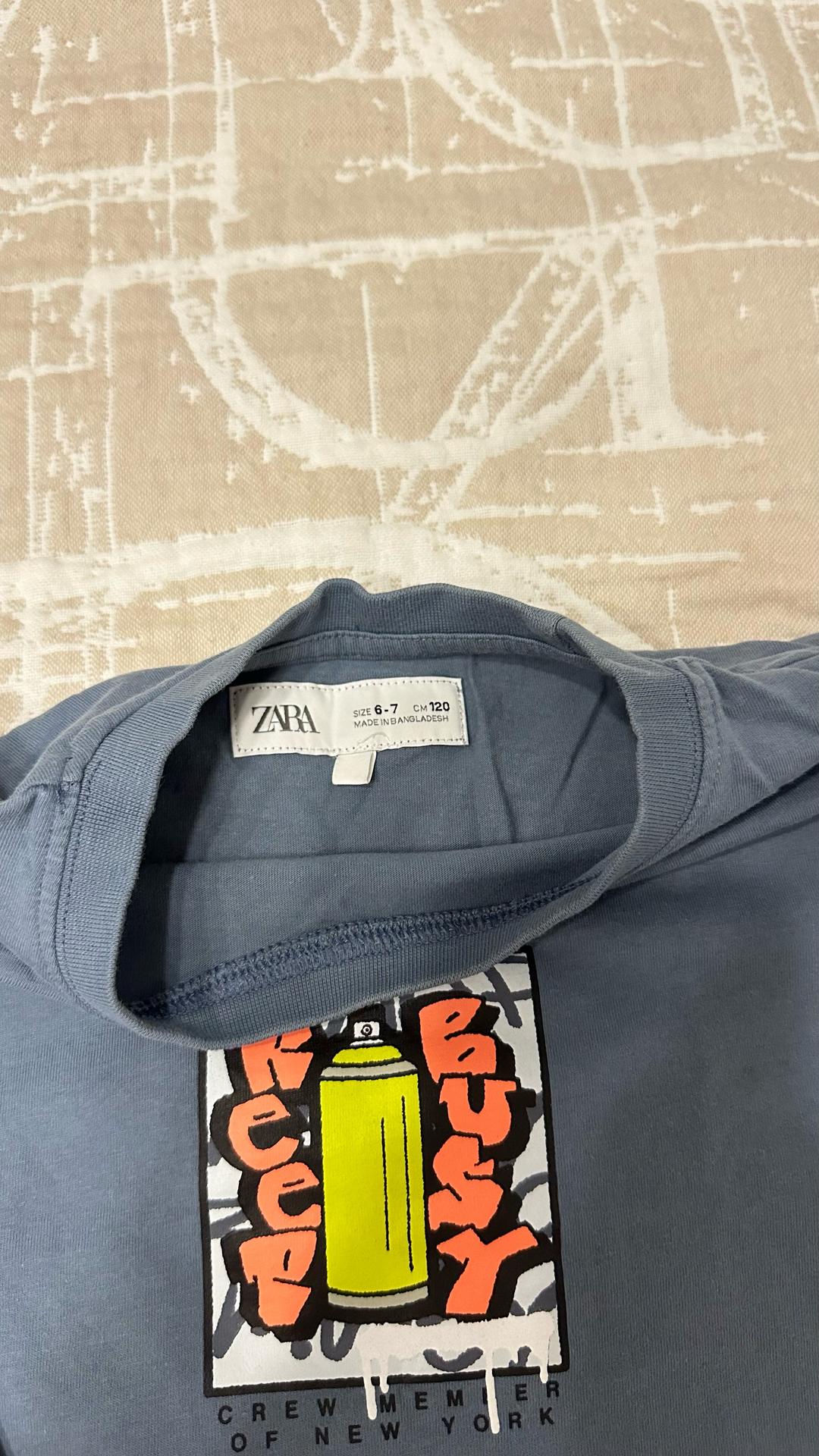 Zara Футболка с длинным рукавом ZARA для мальчика 6-7 лет — фото 2