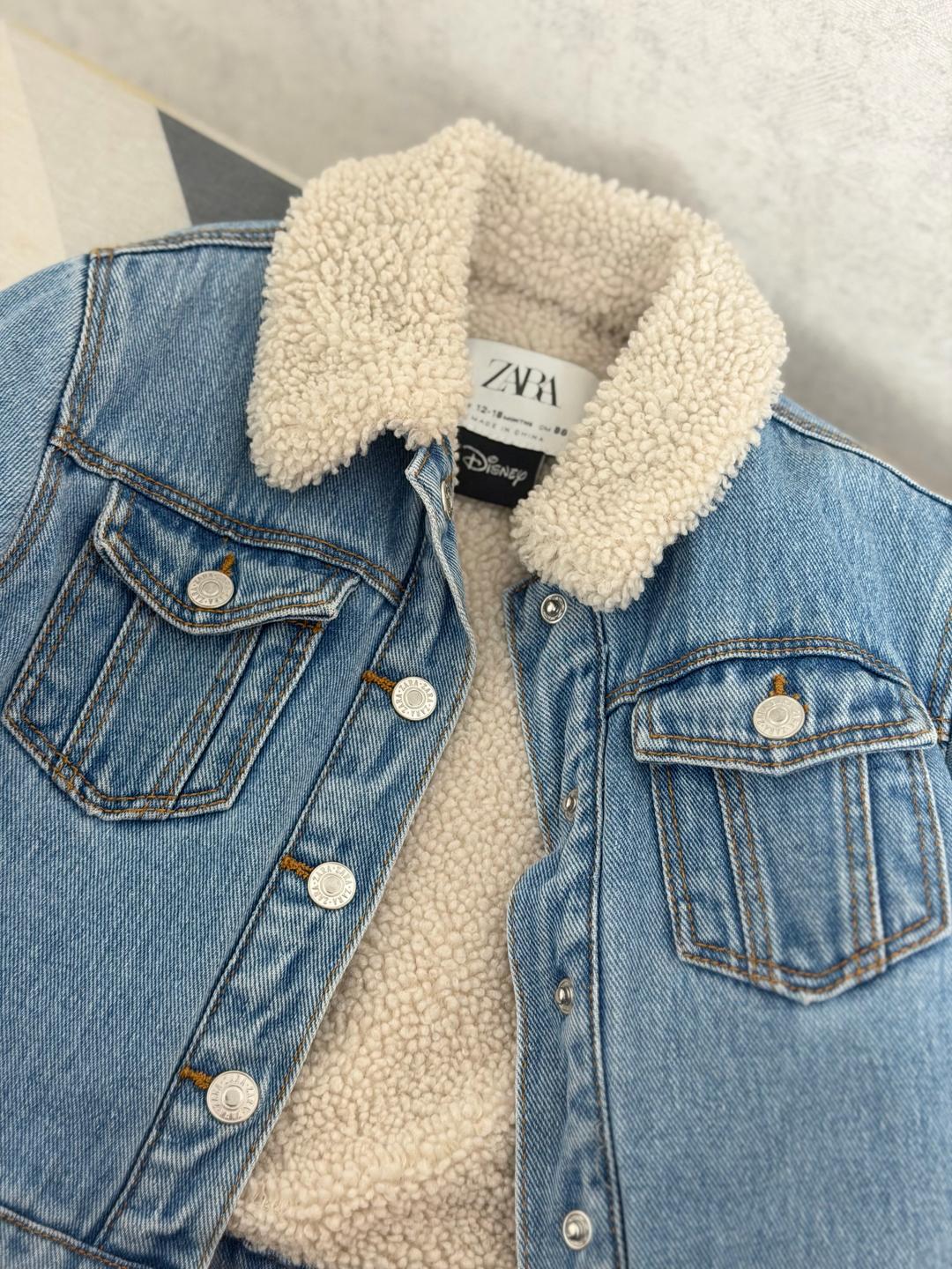 Zara Джинсовая куртка ZARA с мехом для девочки — фото 2