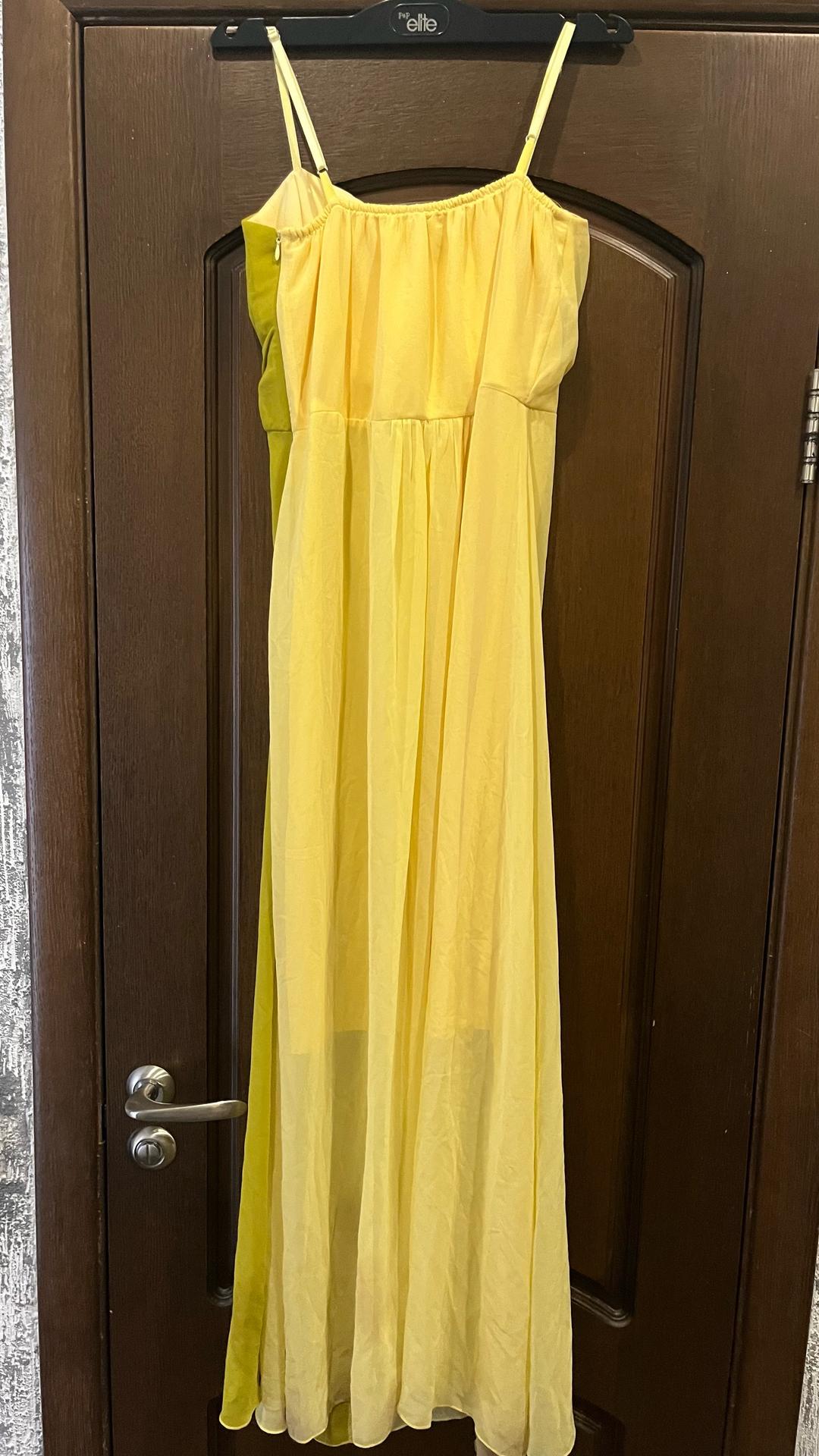 lafabastore Платье длинное желто-зеленое легкое — фото 2