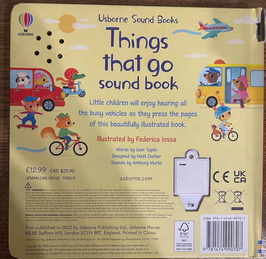 Sam Taplin Things that go sound book — фото 2