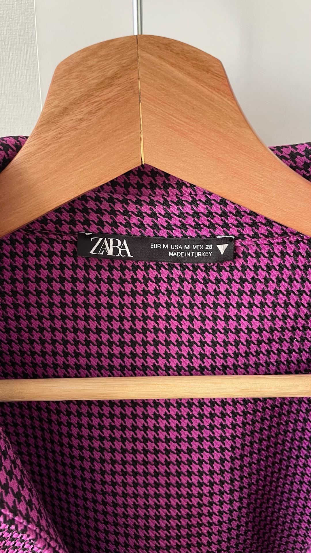 Zara Укороченный топ ZARA с принтом «гусиная лапка» — фото 2