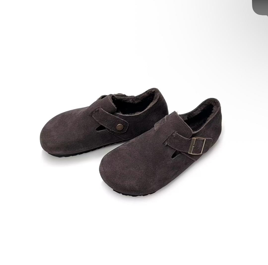 Birkenstock Сабо Birkenstock замшевые с мехом — фото 2