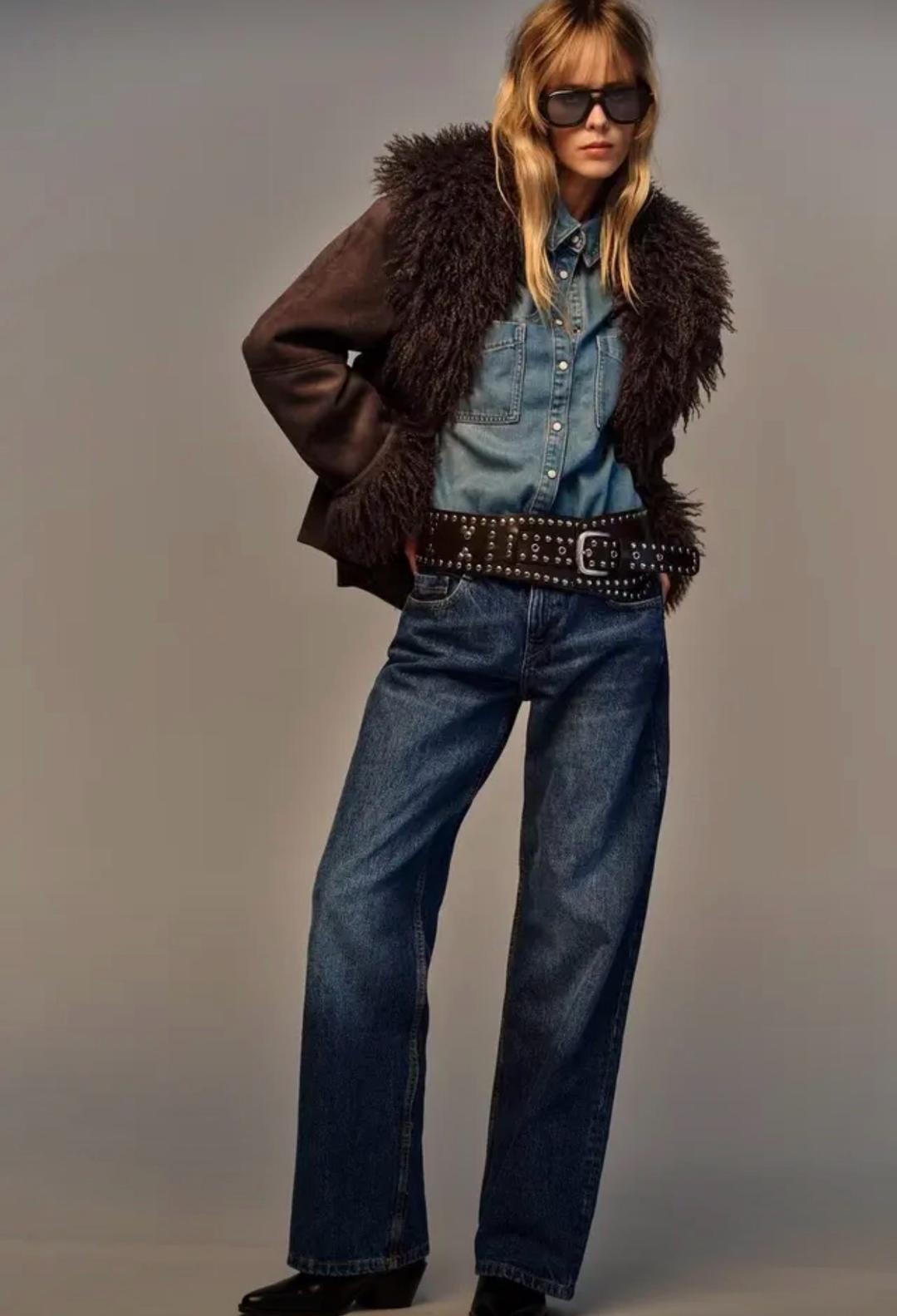 Zara Куртка ZARA двусторонняя с эффектом меха — фото 2