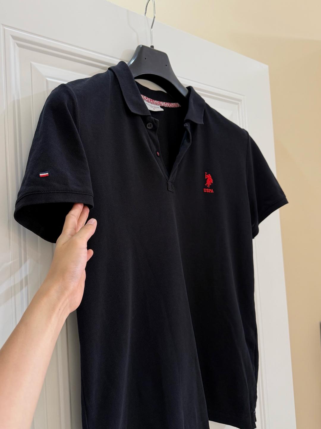 U.S. Polo Assn. U.S. Polo черное поло футболка — фото 2