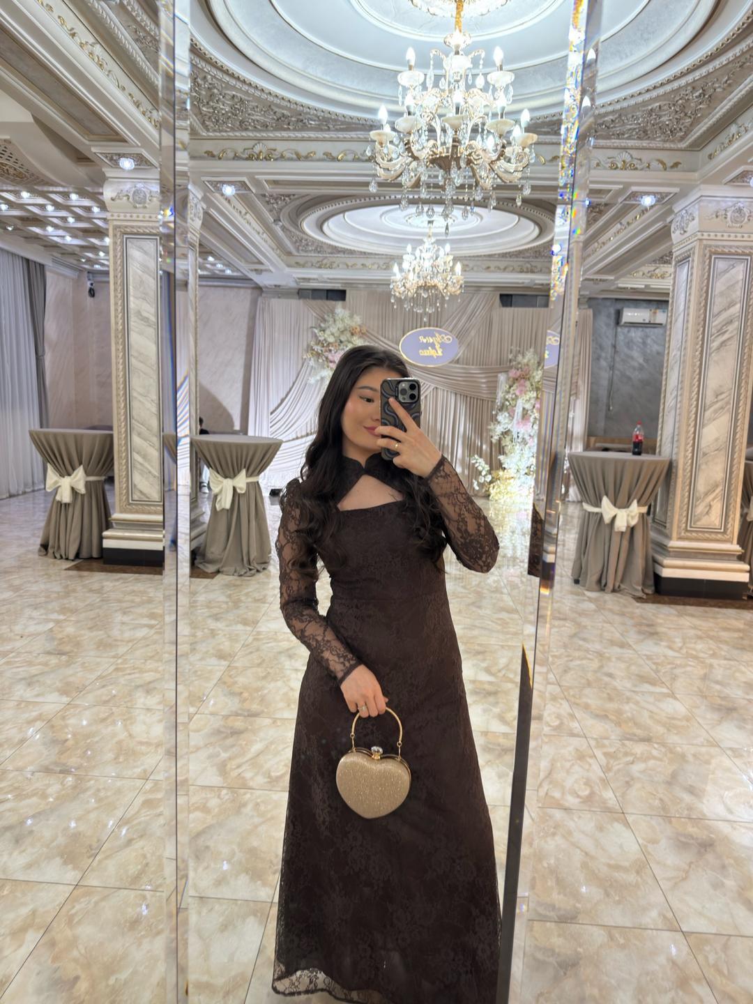 Коричневая платье — фото 2