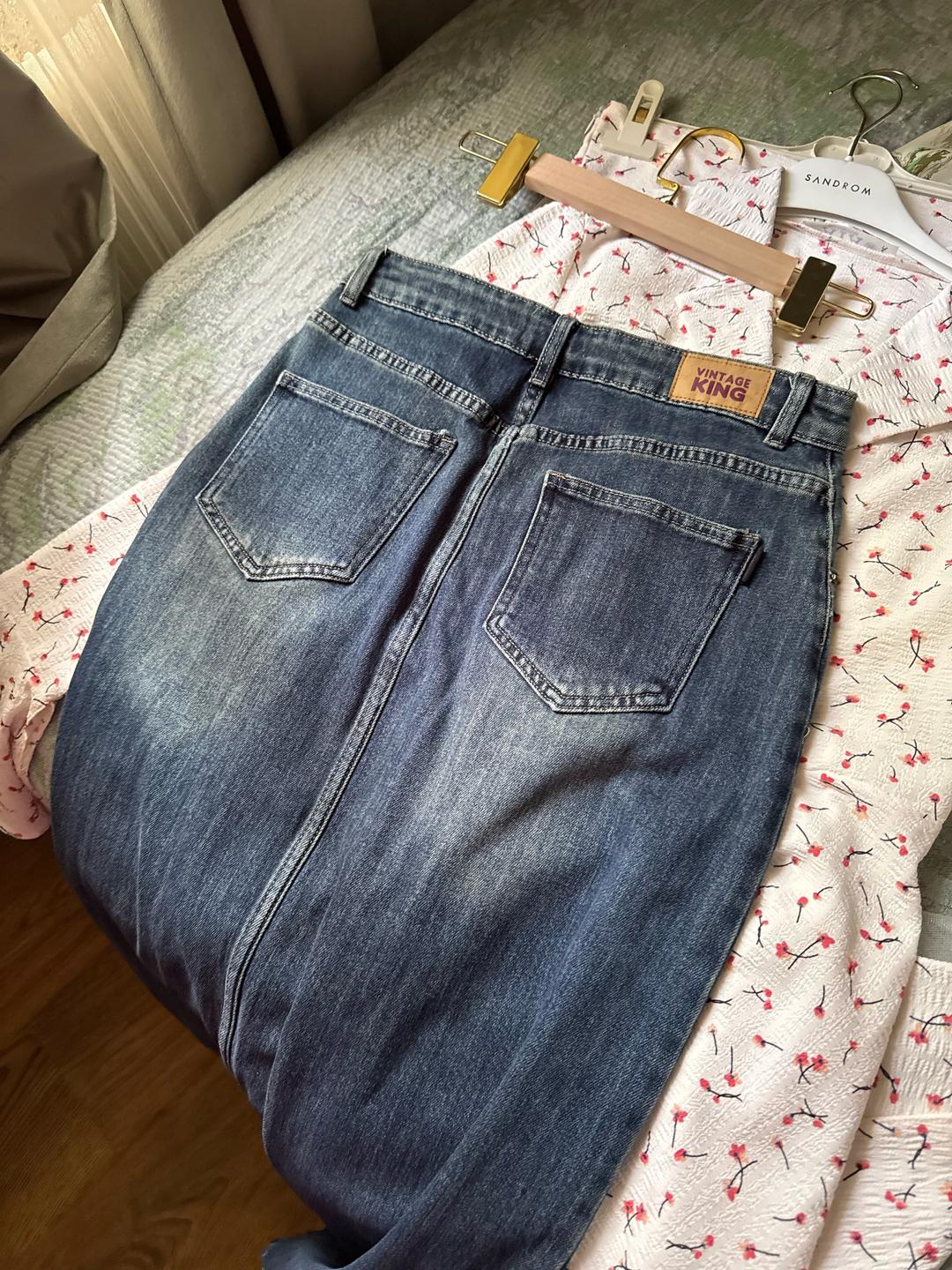 Винтаж Джинсовая юбка миди Vintage King — фото 2