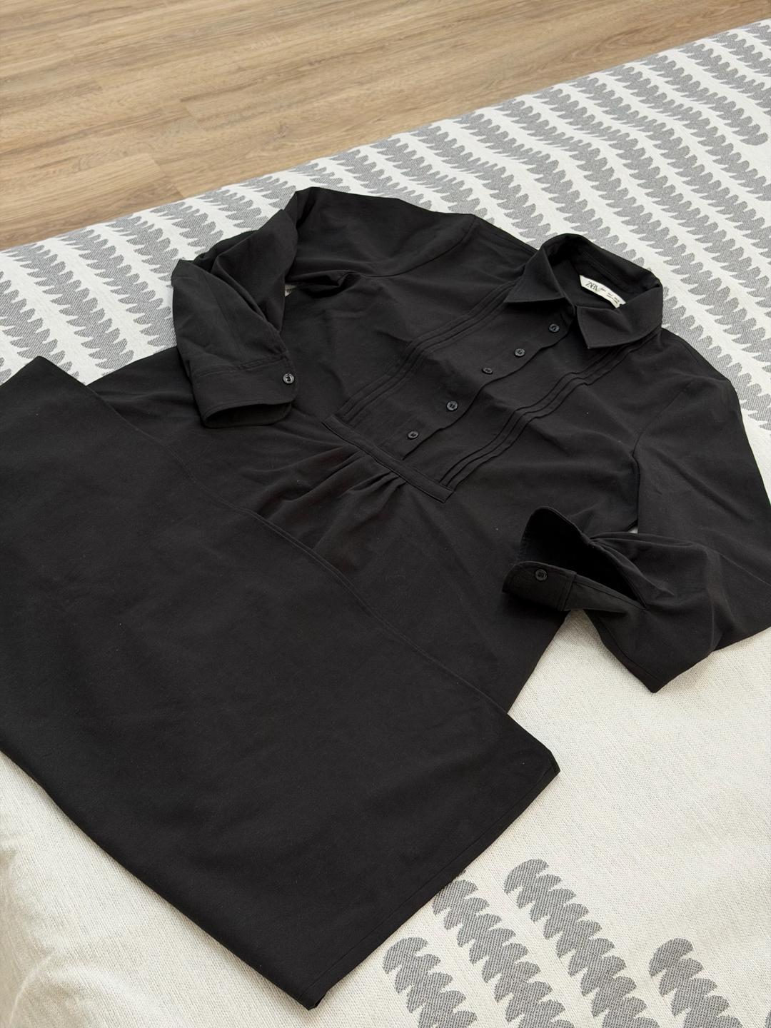 Zara ZARA черное платье-рубашка — фото 2