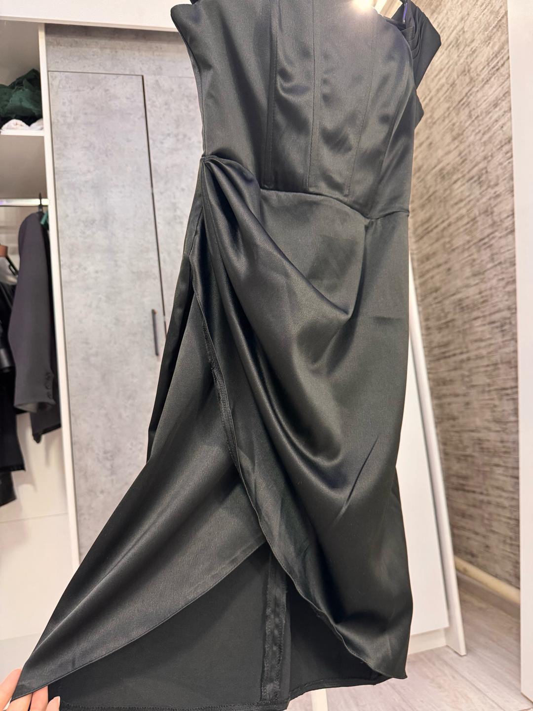 NUR Collection Черное платье из шелка — фото 2