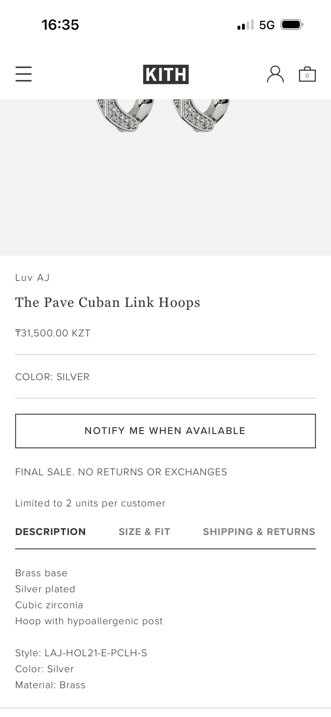 Luv Aj Luv AJ — The Pave Cuban Link Hoops — фото 2