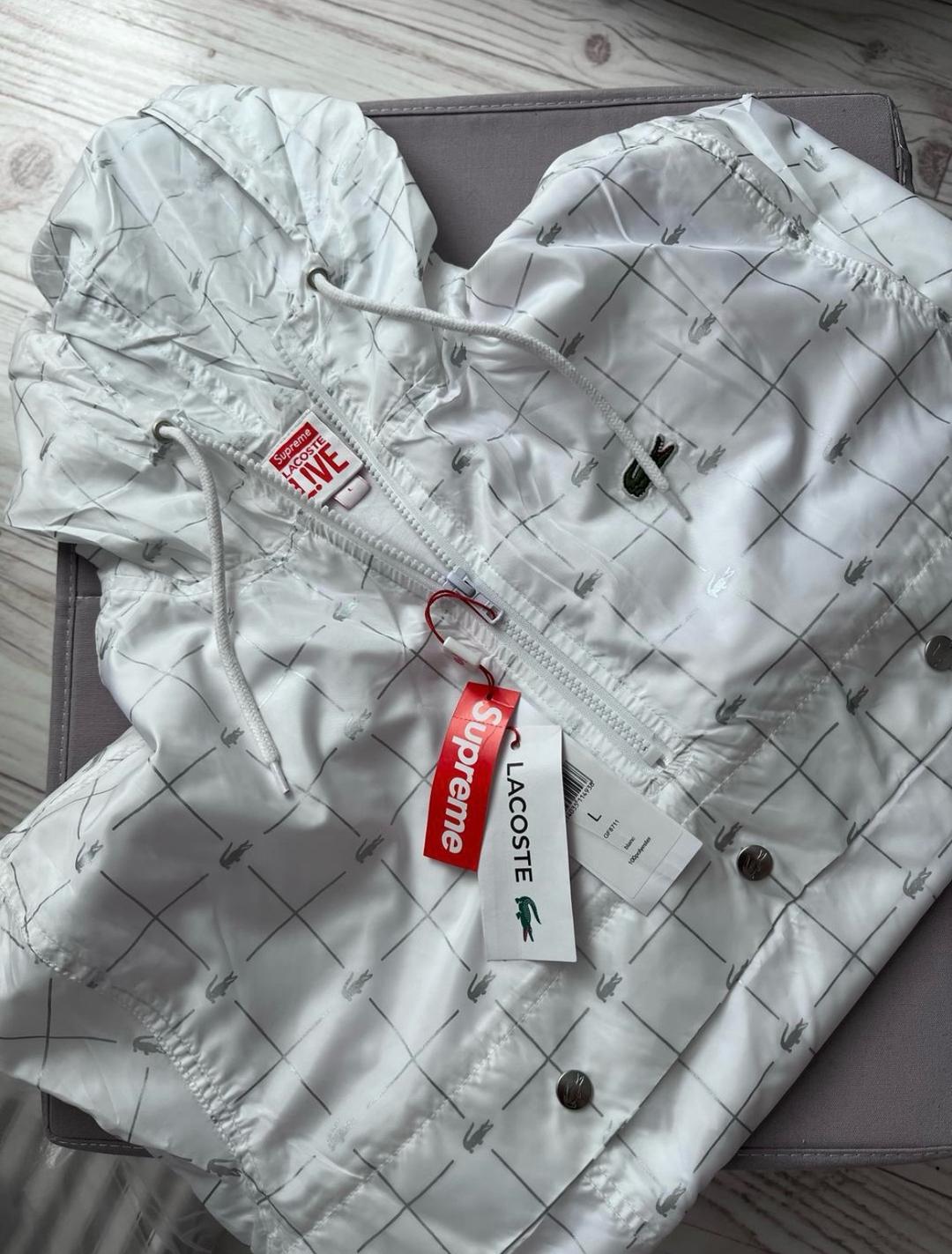 Lacoste Анорак Supreme LACOSTE Reflective Grid Nylon Anorak White — фото 2