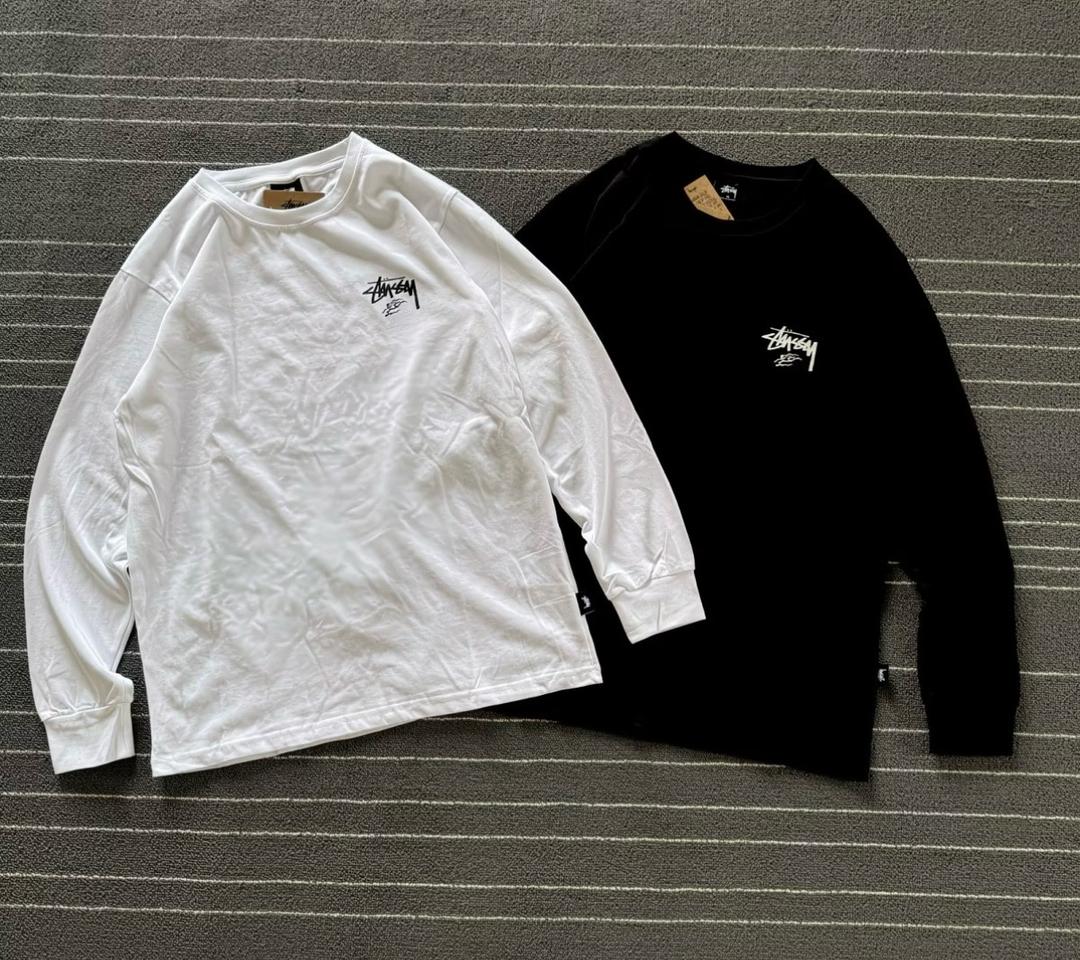 Черный лонгслив stussy — фото 2