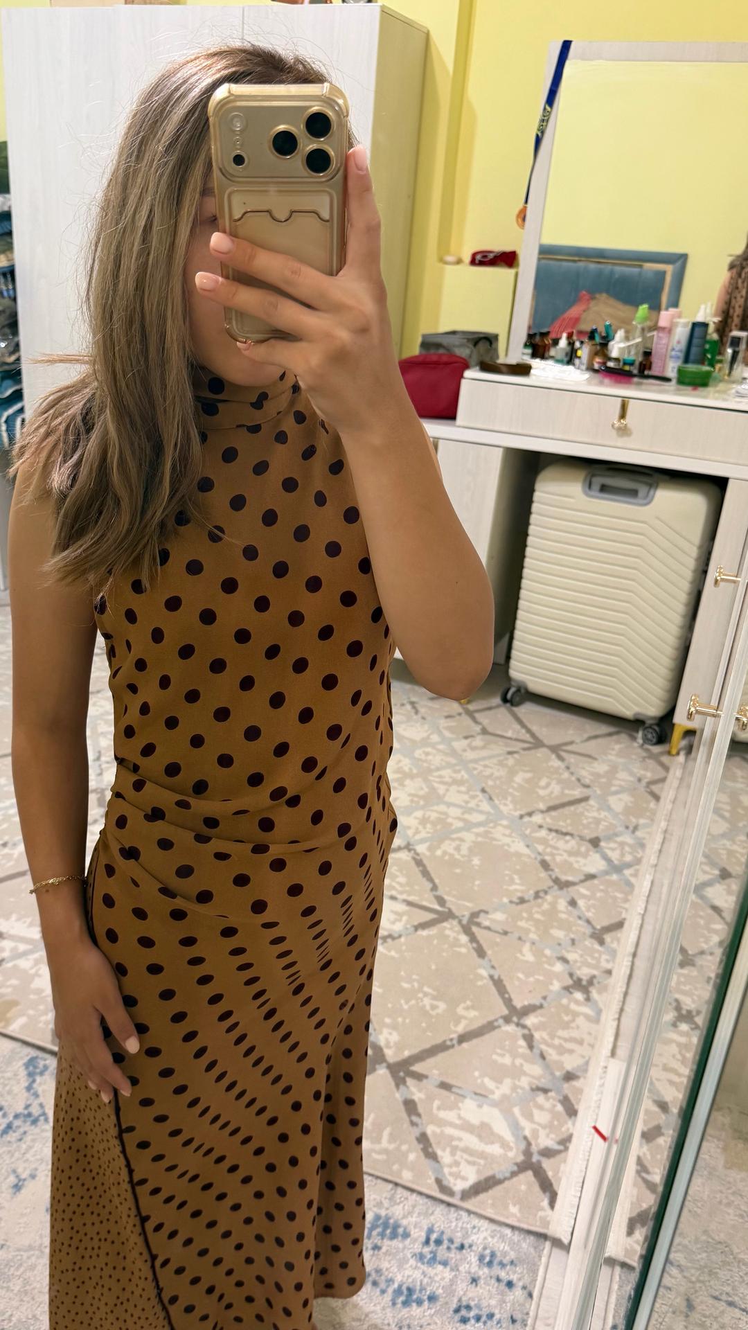 Zara Платье миди в горошек — фото 2