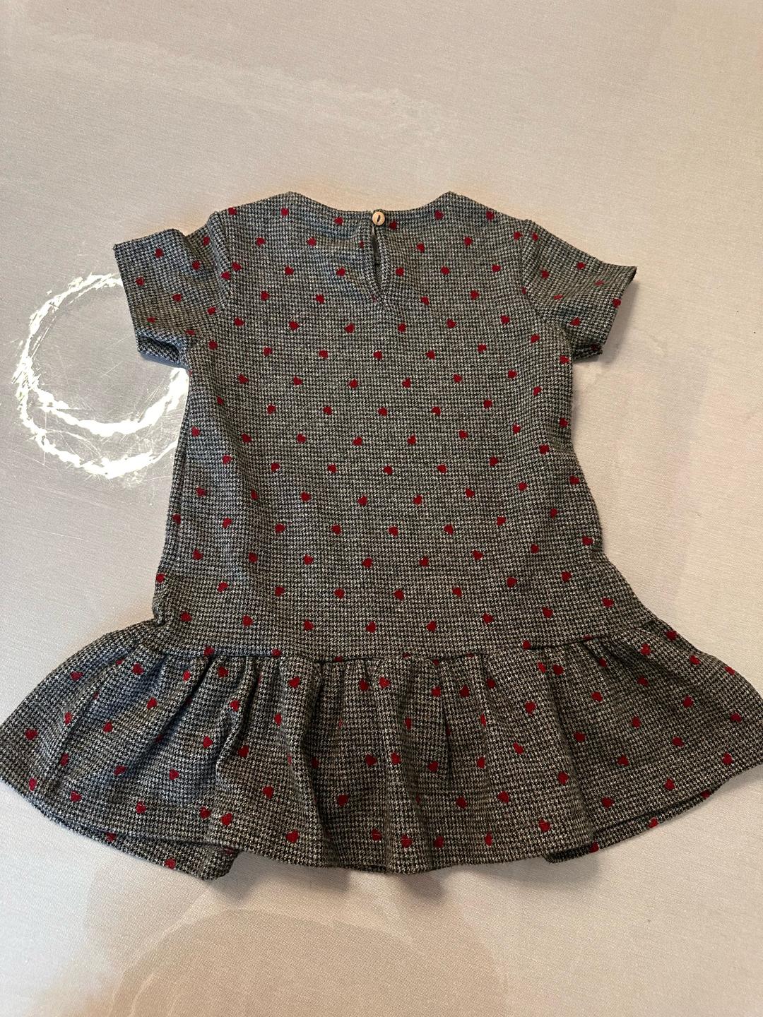 Zara Платье для девочки в клетку с сердечками Zara 3-4 года — фото 2