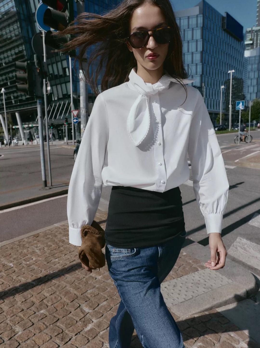 Zara Белая рубашка зара — фото 2