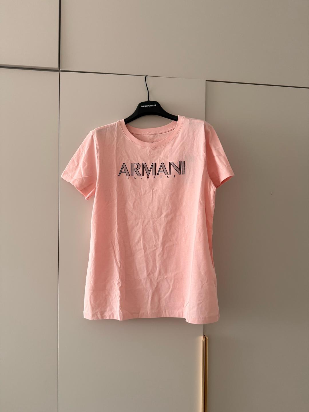 Armani Exchange розовая футболка A|X — фото 2