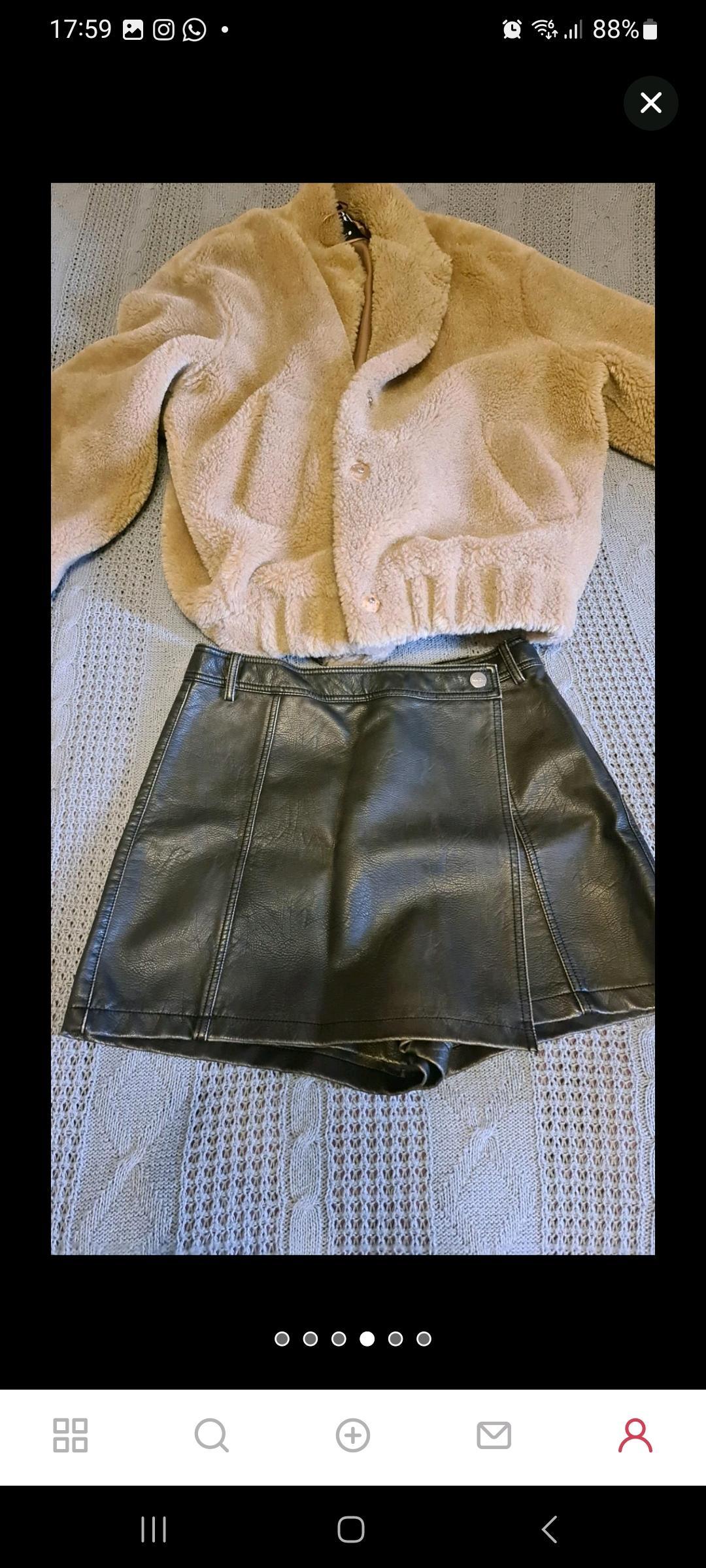 Zara Юбка шорты из искусственной кожи — фото 2