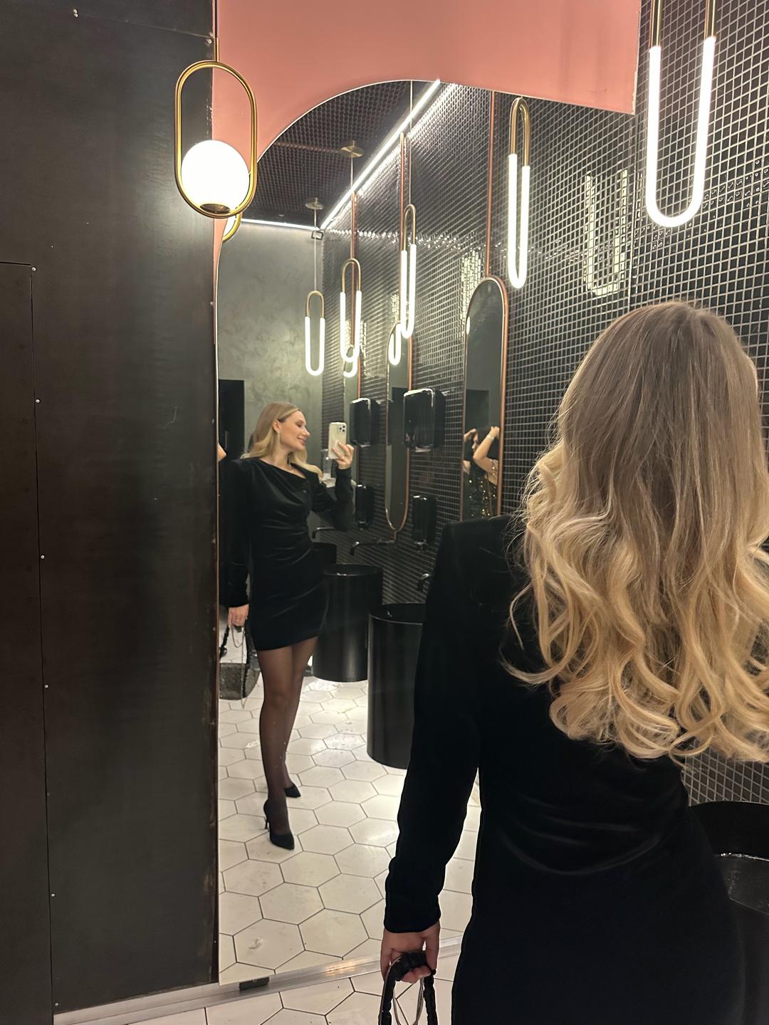 Zara Черное бархатное платье — фото 2