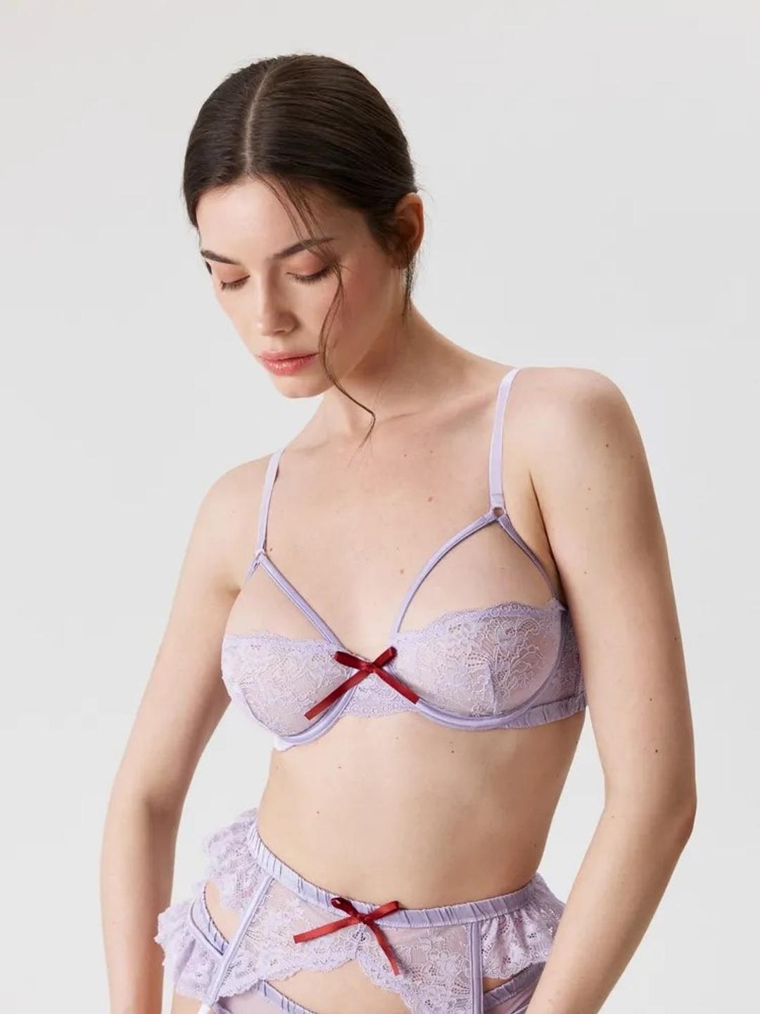 Infinity Lingerie Комплект кружевного нижнего белья с поясом для чулок — фото 2