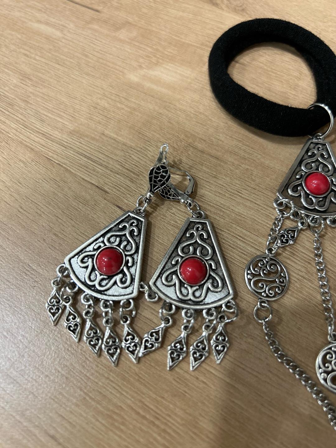 Handmade (ручная работа) Комплект шаш бау (шолпы) и серьги — фото 2