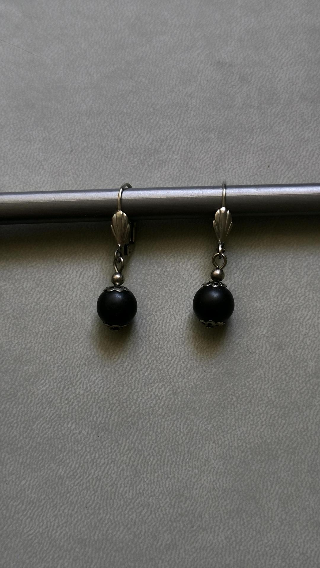 Винтаж Vintage Black Berry Earrings | Винтажные серьги — фото 2