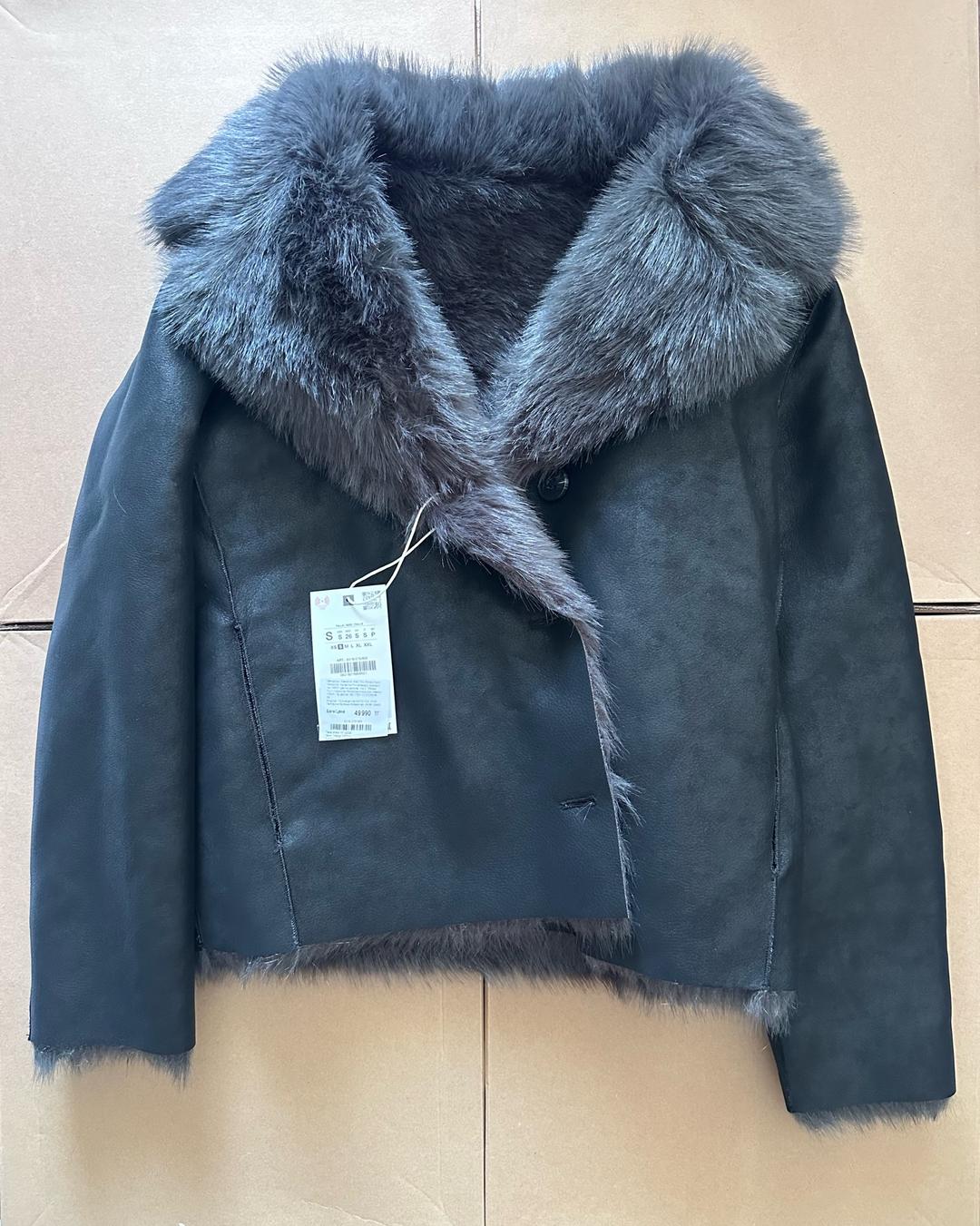 Zara Двусторонняя дублёнка — фото 2
