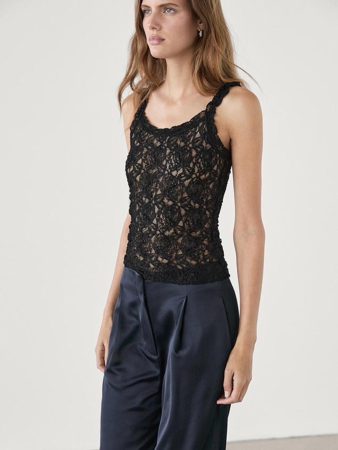 Massimo Dutti Massimo Dutti Топ на бретелях, черный — фото 2