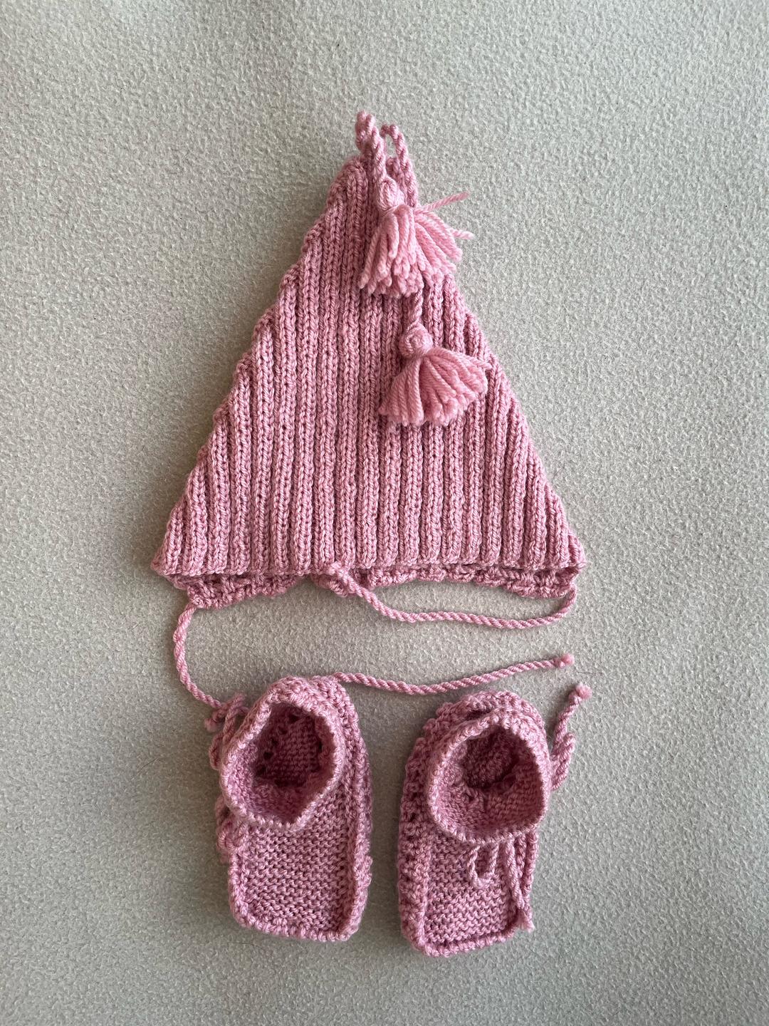 Handmade (ручная работа) Шапка+пинетки — фото 2