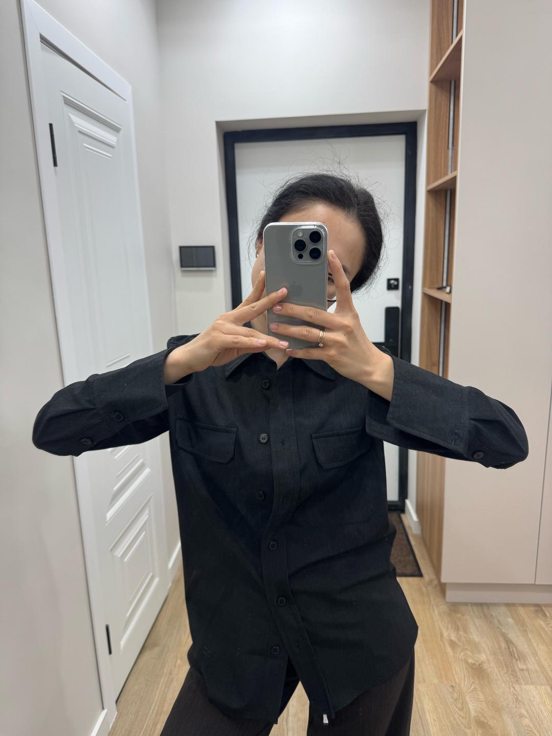 Zara Черная рубашка Zara — фото 2