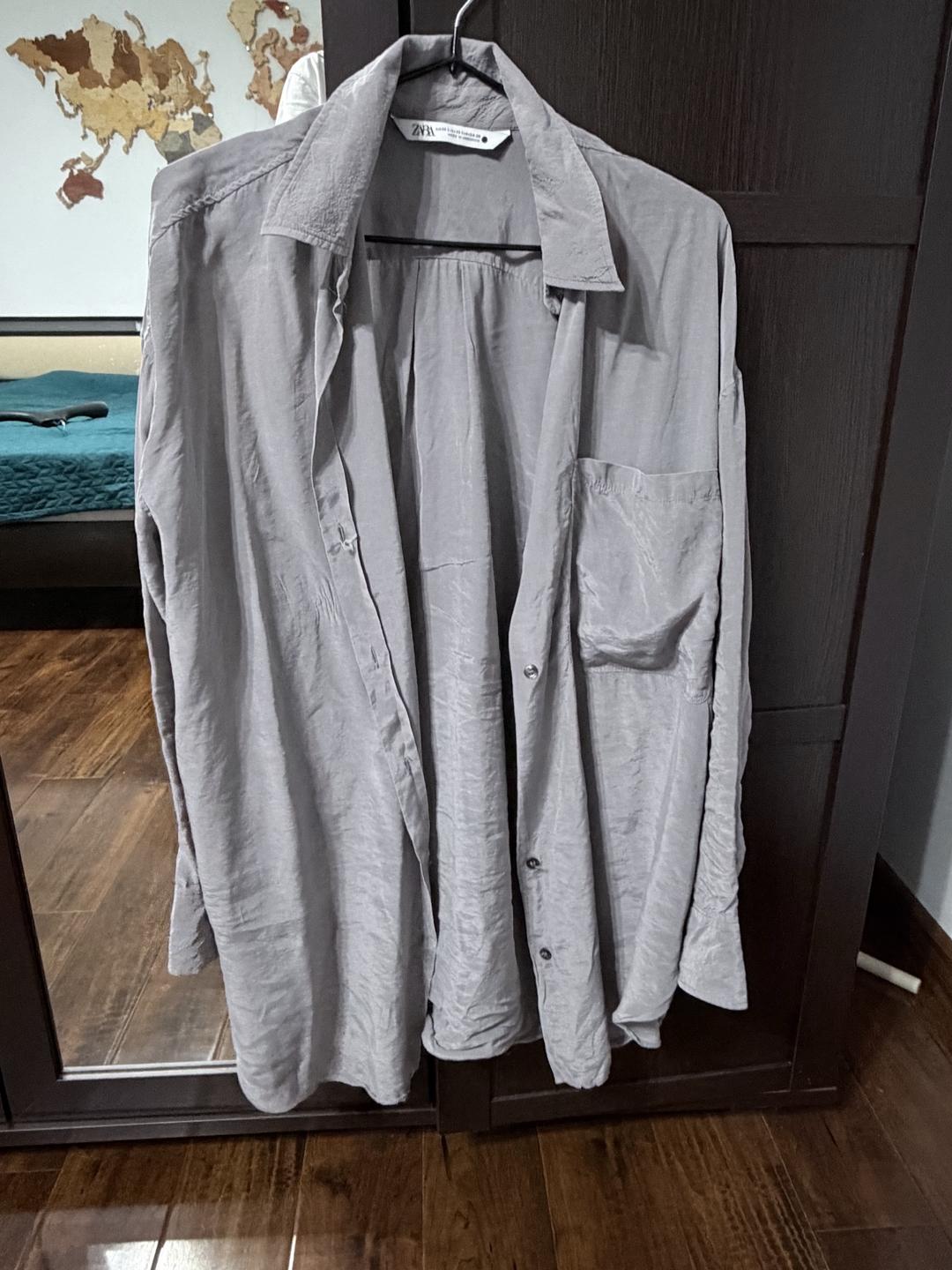 Zara Серая рубашка xs s — фото 2