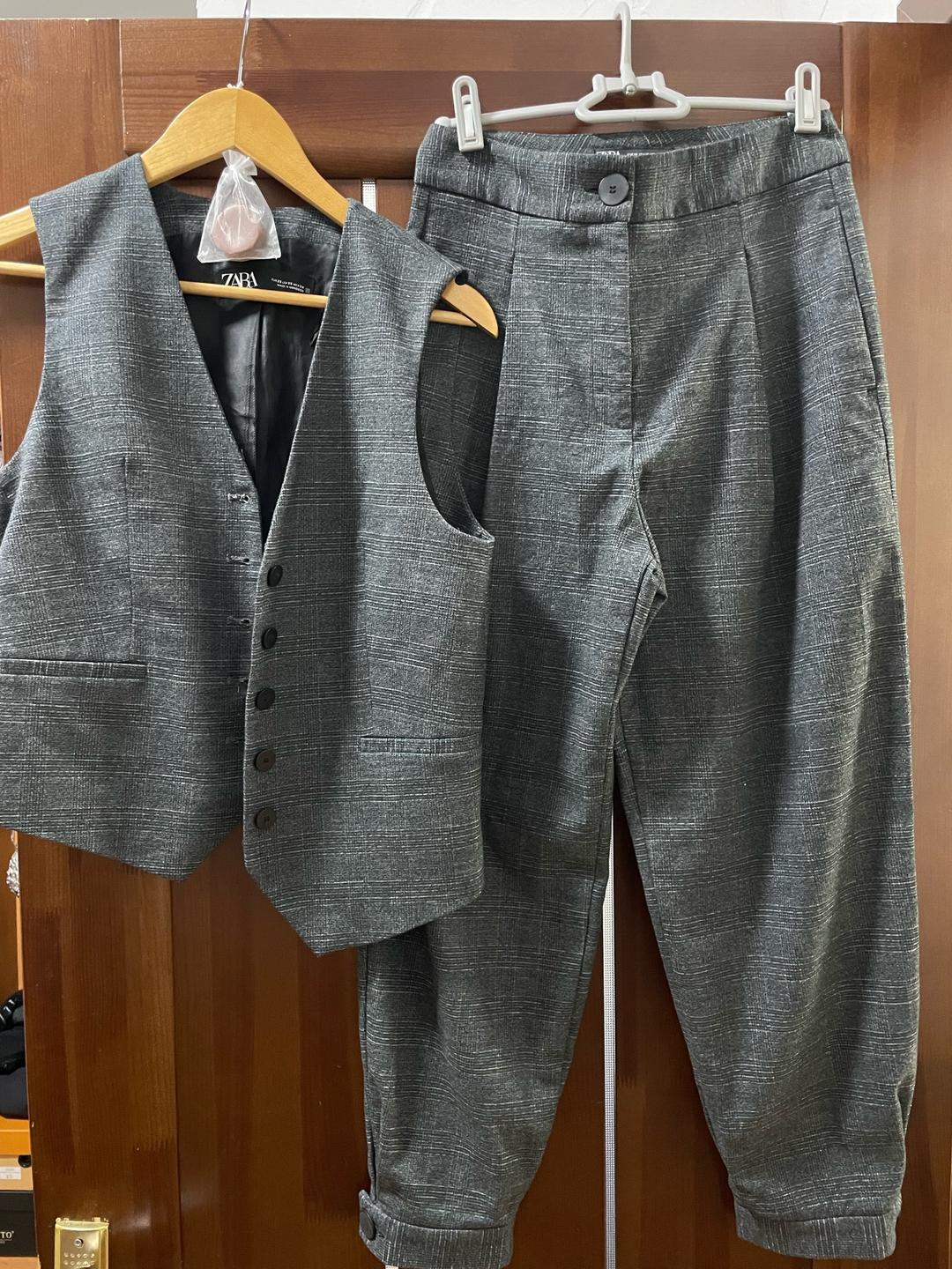 Zara Женский клетчатый жилет клетчатные брюки — фото 2