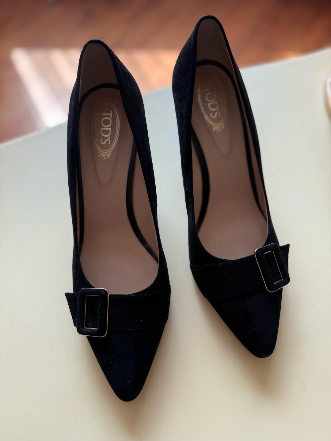 Tod's Туфли TOD'S на каблуке из замши с пряжкой — фото 2