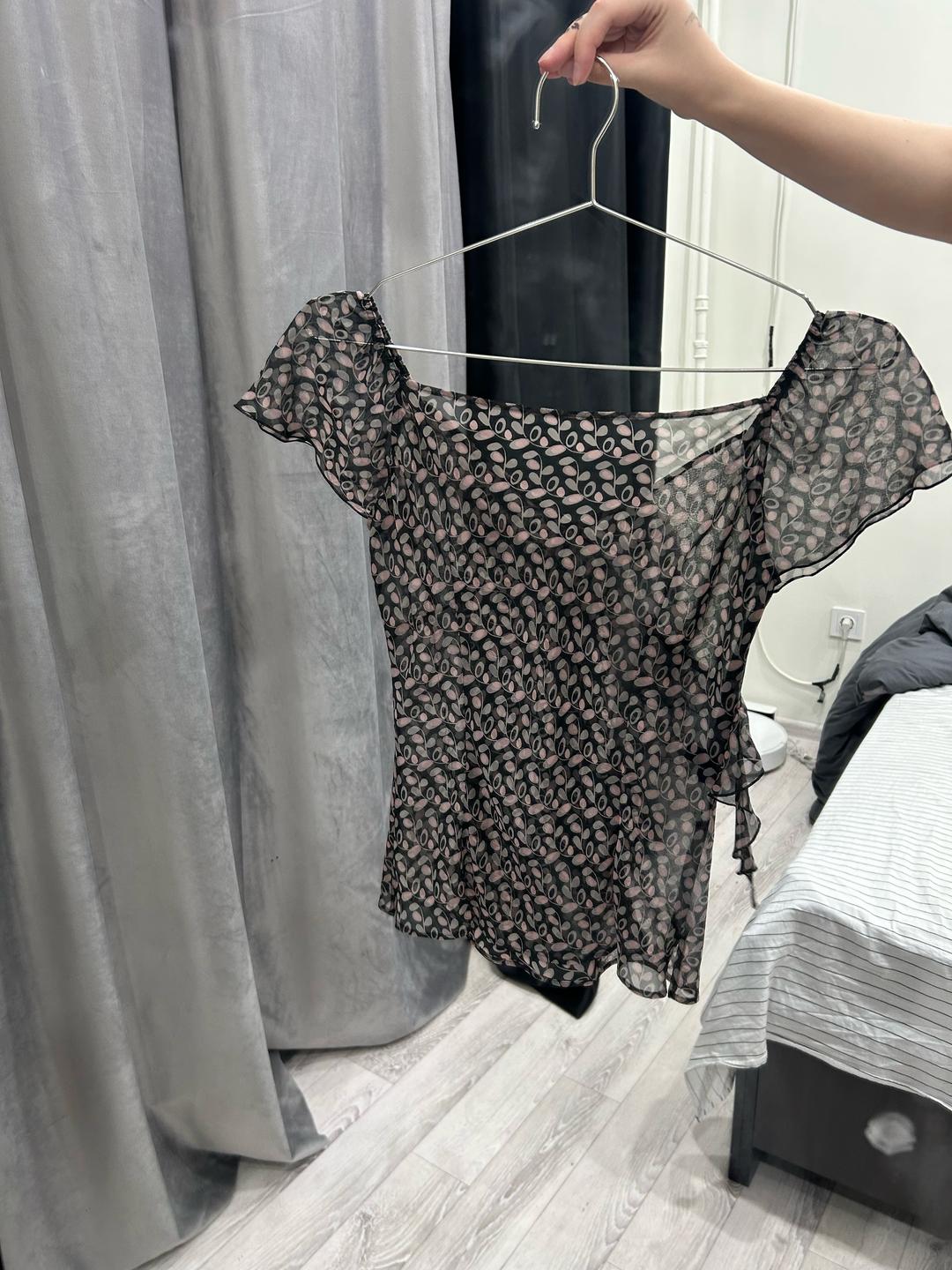 Нет бренда Топ с открытыми плечами и цветочным принтом — фото 2