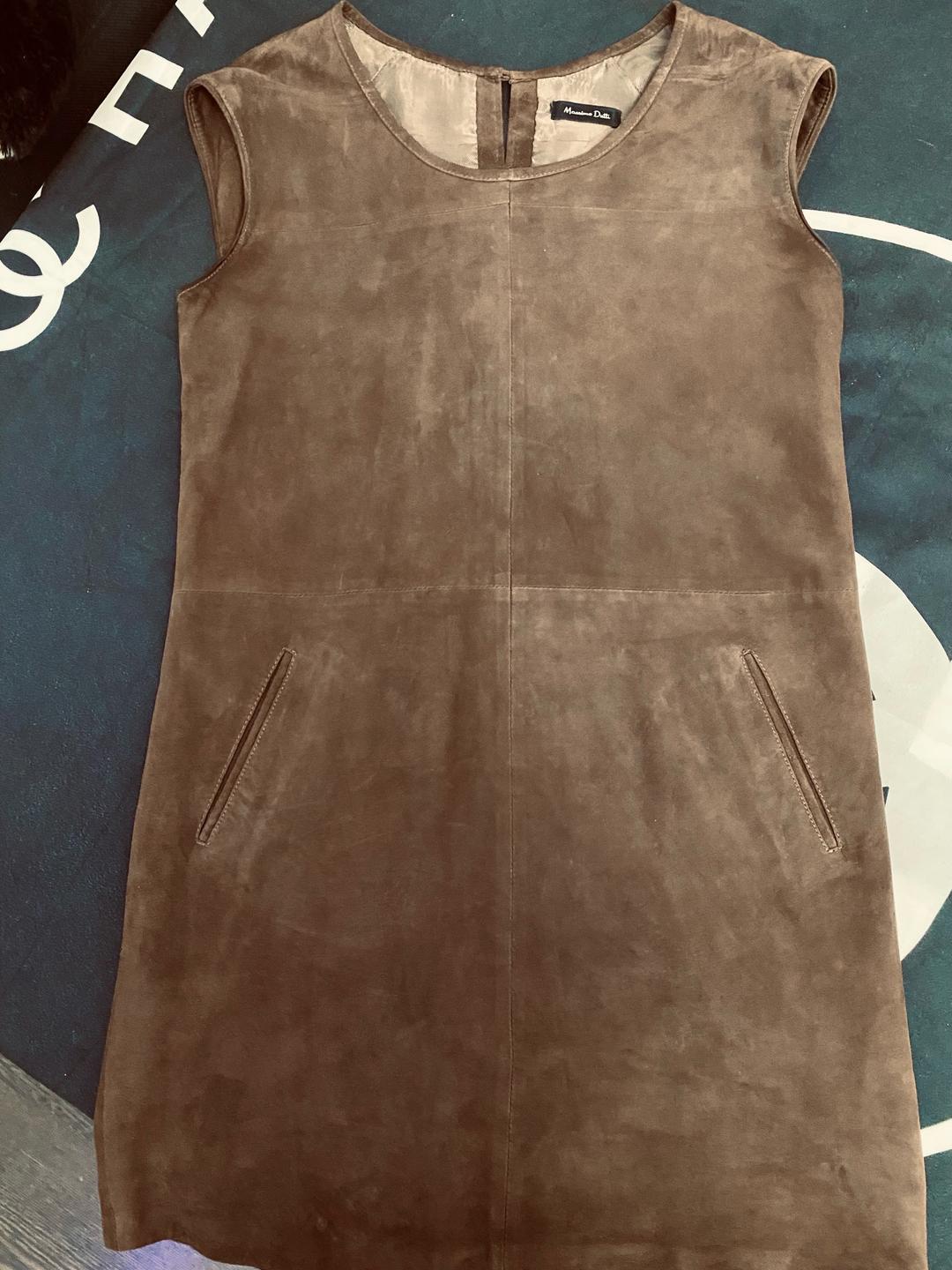 Massimo Dutti Платье из замши — фото 2