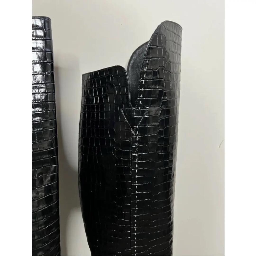 Max Mara Maxmara ботфорты сапоги croco knee boots heels — фото 2