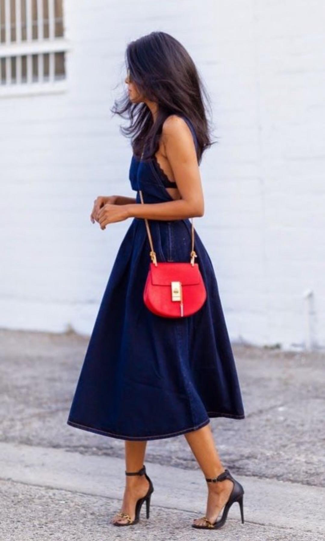 Chloé Оригинальная сумка Chloé Drew, редкая расцветка navy & red — фото 2