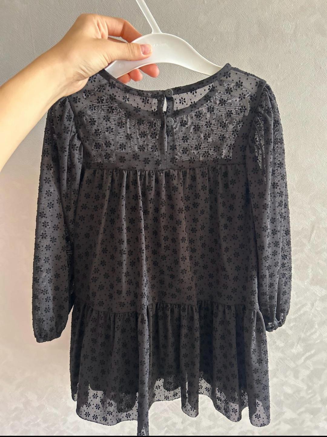 Zara Платье для девочки Zara с цветочным принтом из сетки — фото 2