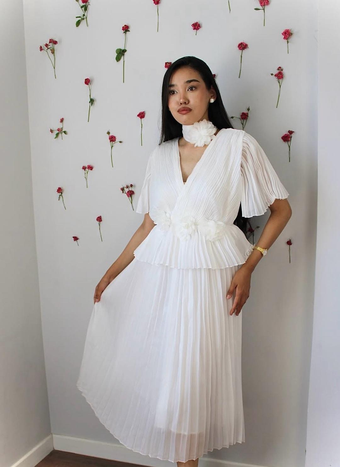 erkemaicollection Плиссированное платье с цветочным декором для кормящих, или обычных — фото 2