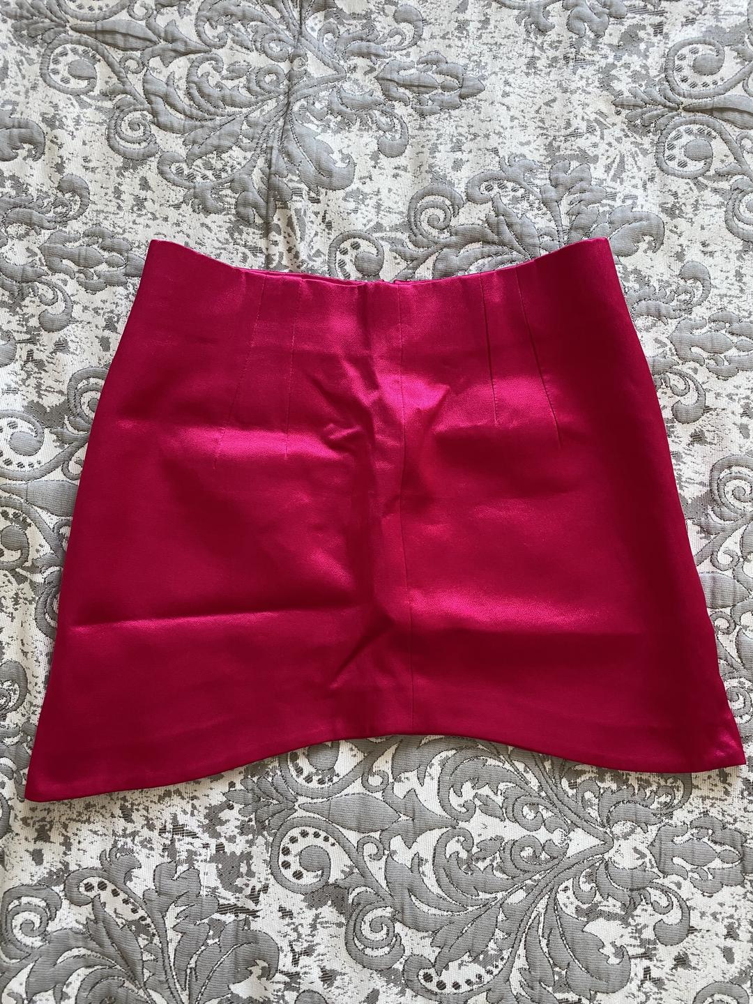 Zara атласная розовая юбка — фото 2