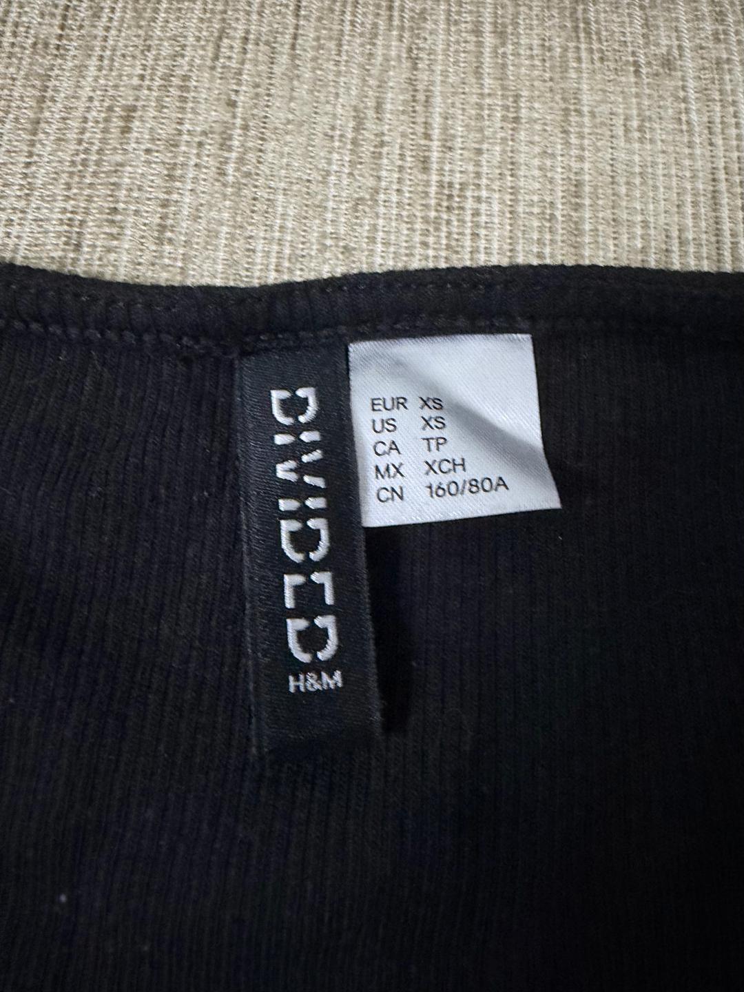 H&M Черный топ DIVIDED H&M с кружевом, XS — фото 2