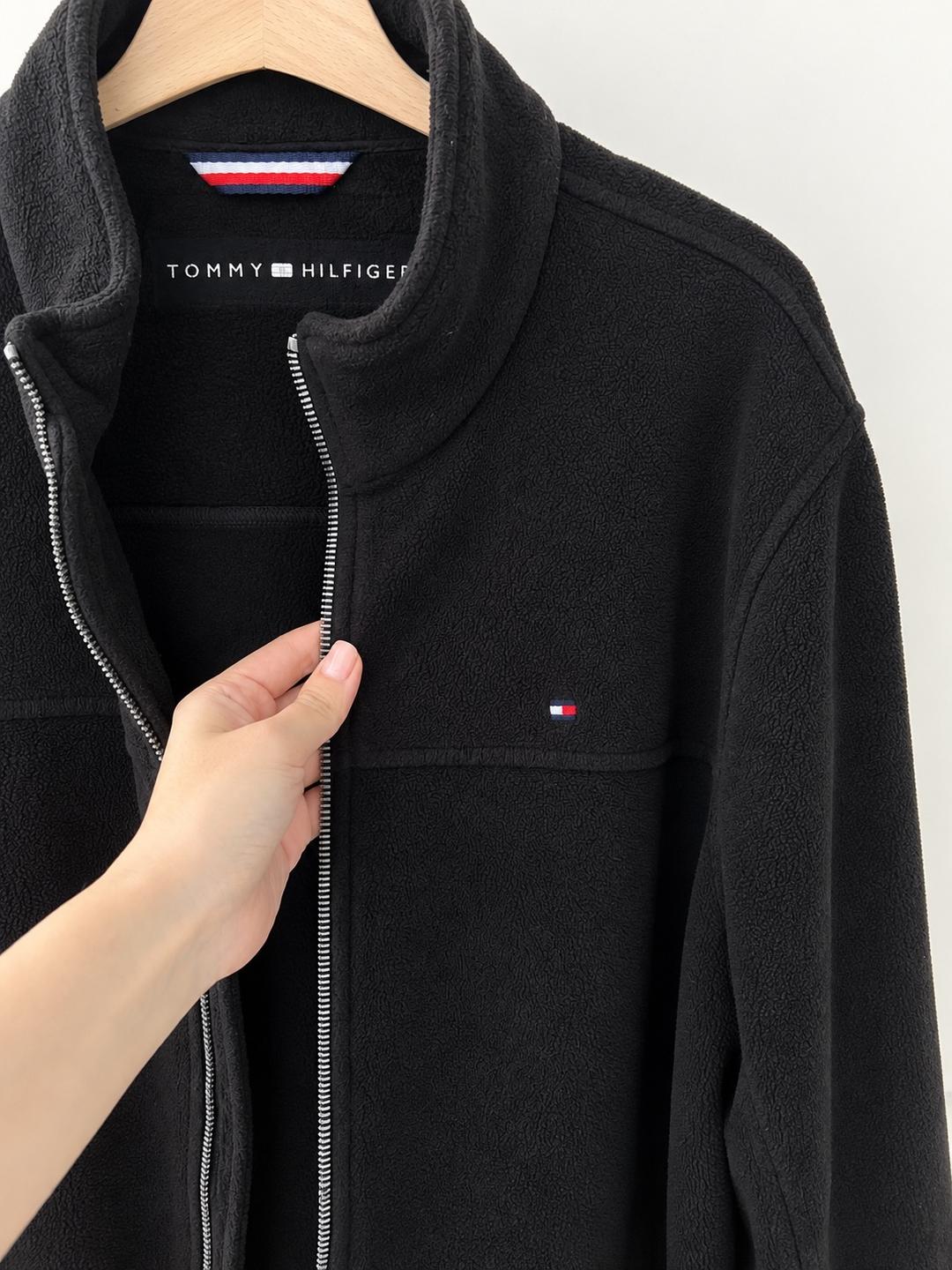Tommy Hilfiger Чёрная флисовая кофта/олимпийка Tommy Hilfiger на молнии 🖤⚡ — фото 2