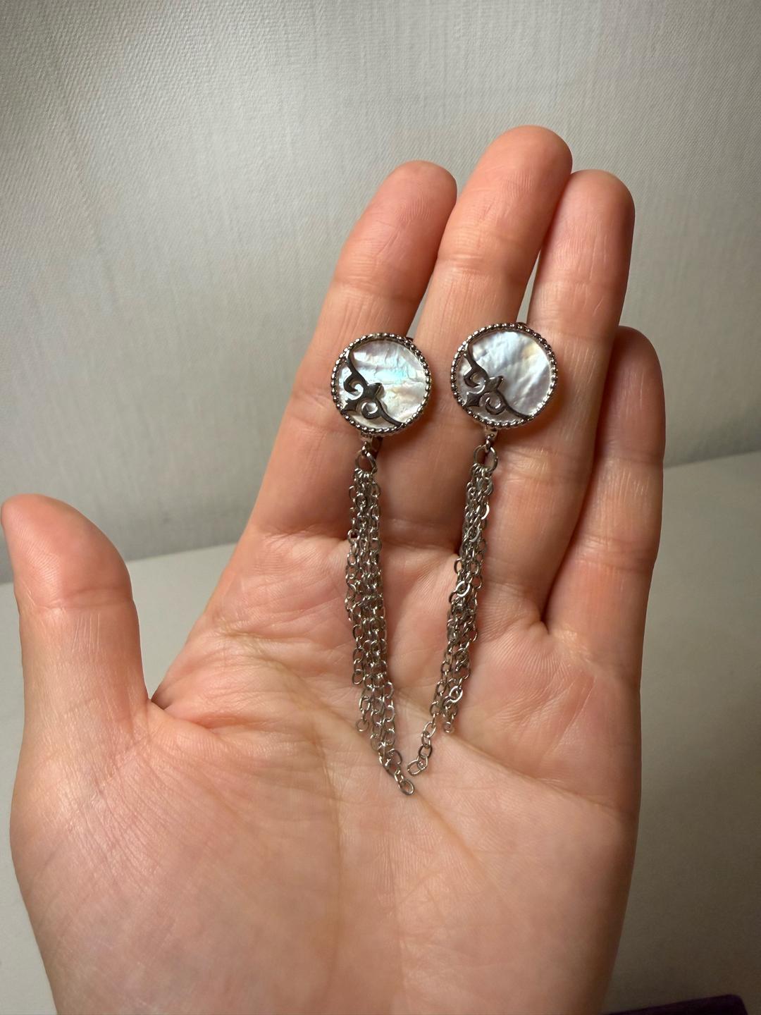 Hand Made Серьги с подвесками-цепочками — фото 2