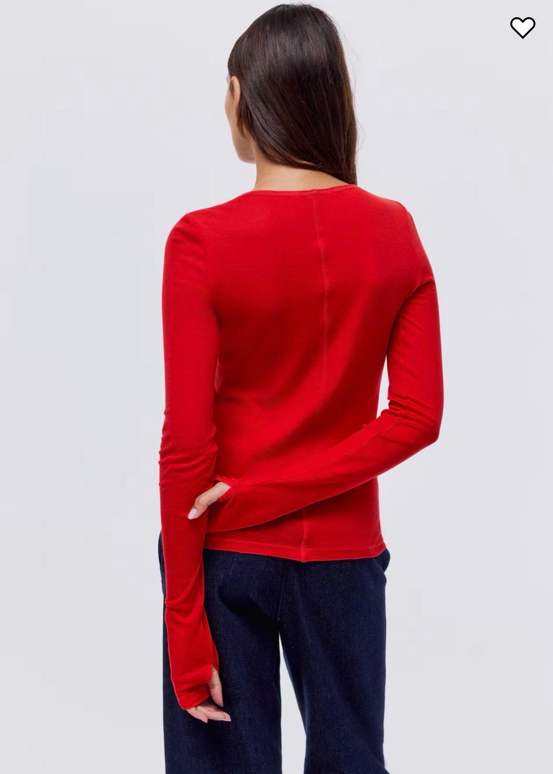 H&M H&M красный лонгслив — фото 2