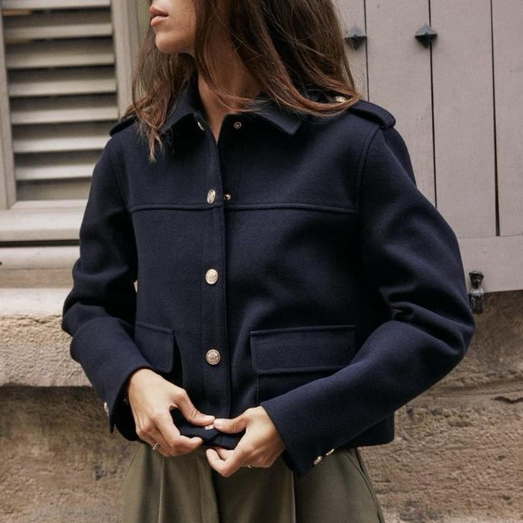 Zara Zara темно синее куртка-пальто — фото 2