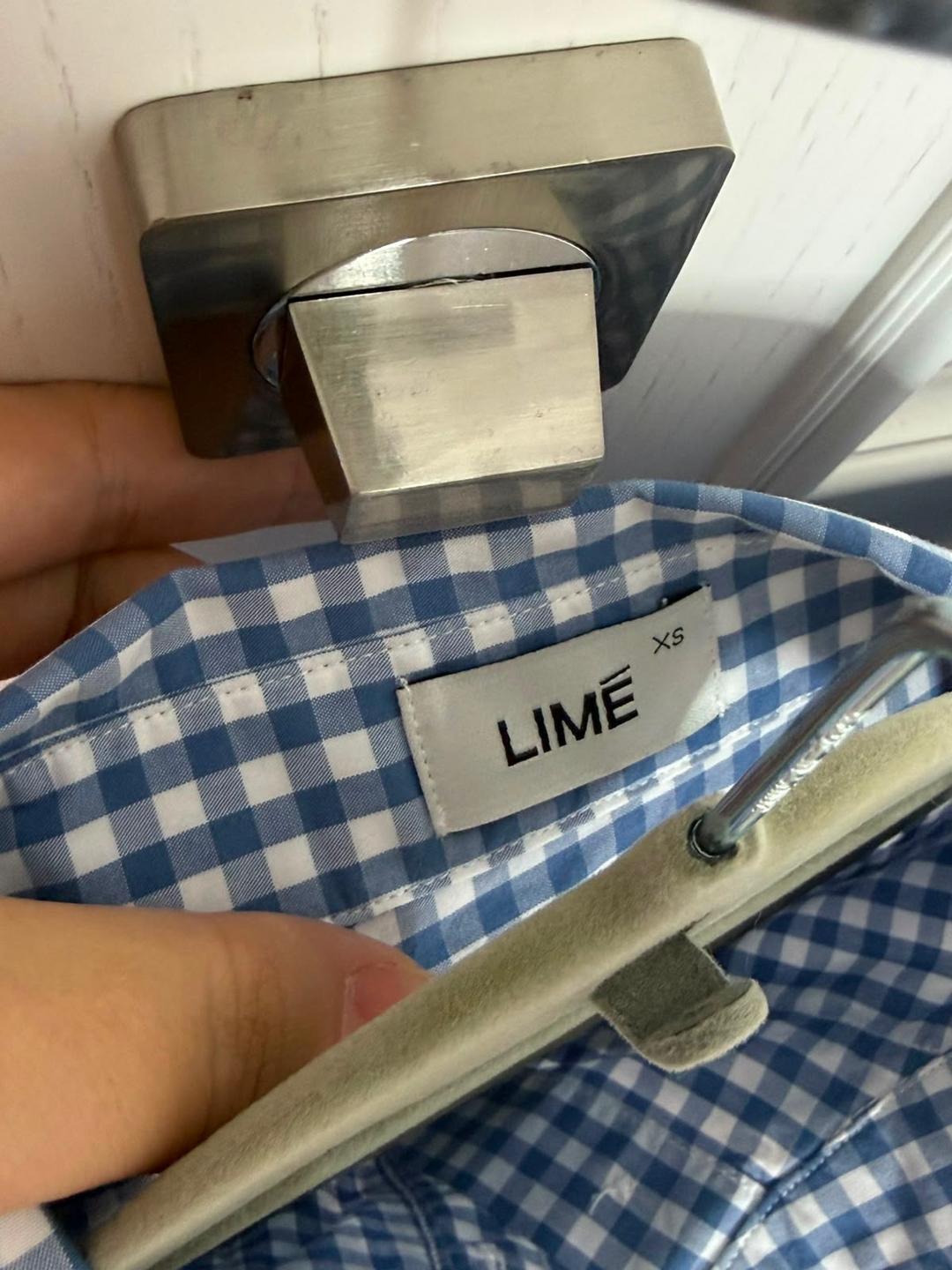 Lime Рубашка LIME в клетку с оборками — фото 2