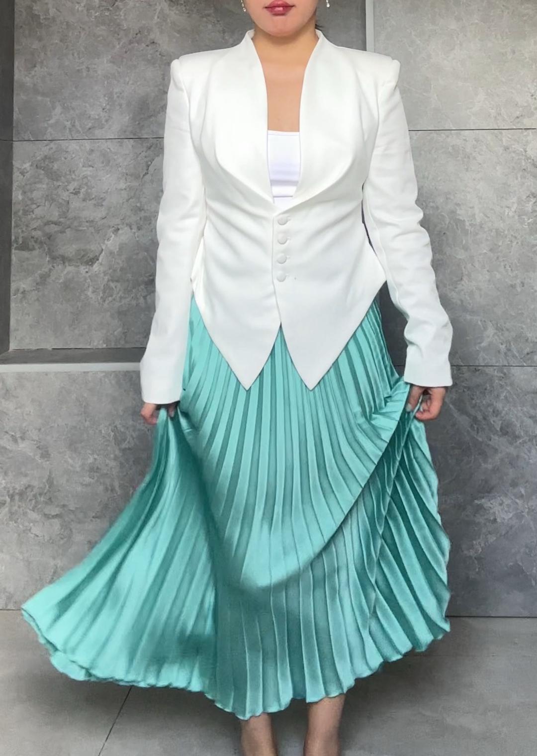 Zara Белый приталенный пиджак двойка — фото 2