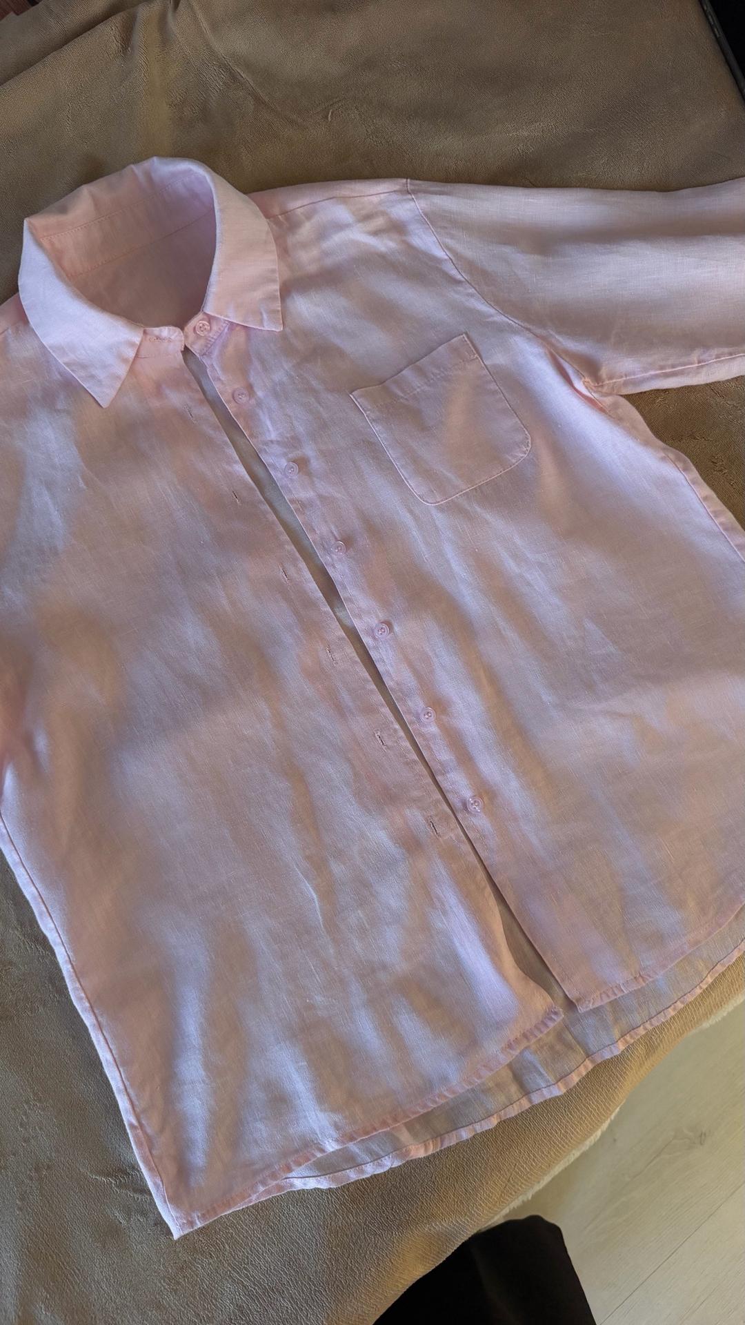 chic Розовая лен рубашка — фото 2