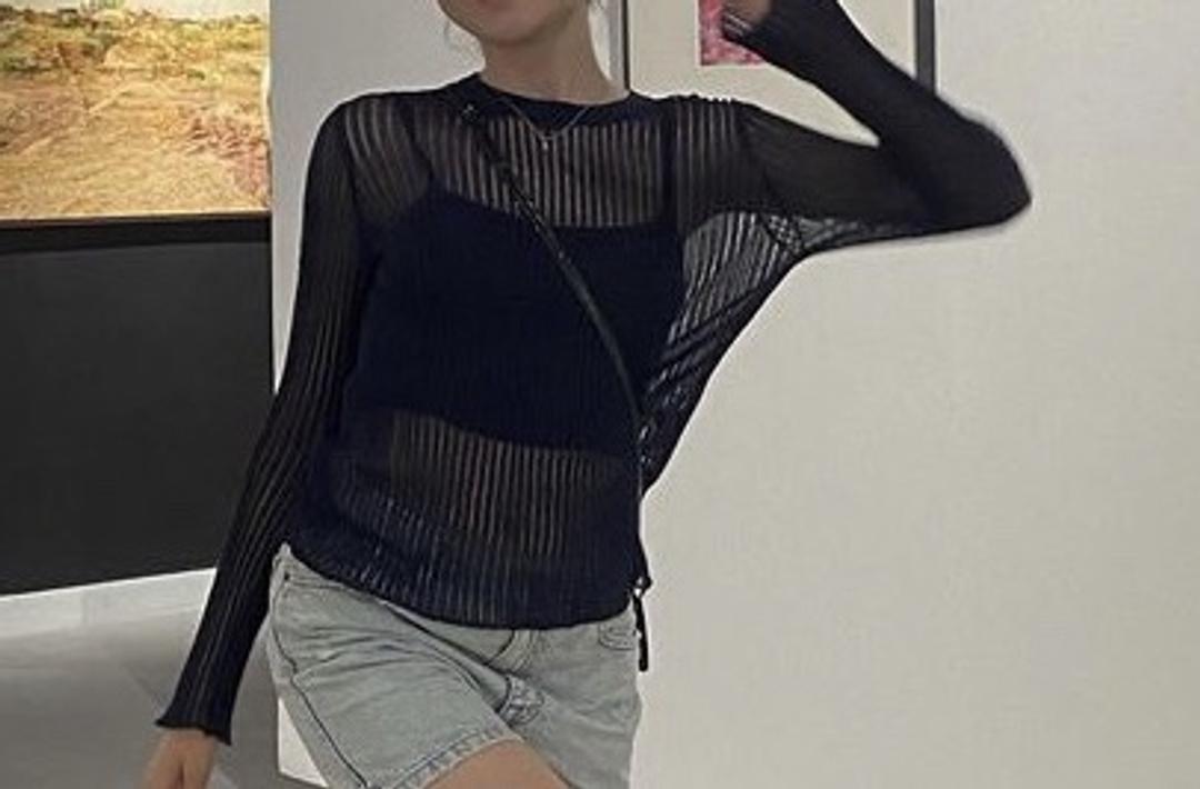 Zara темно-синяя прозрачная кофточка от Зары  — фото 2