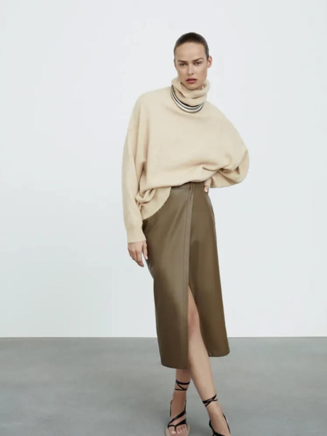 Zara юбка из эко кожи ZARA L — фото 2