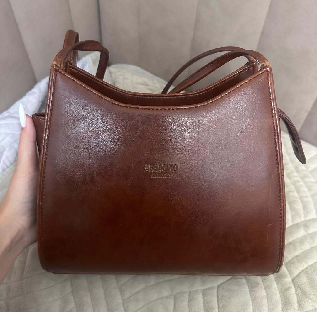 Сумка коричневая кожаная — фото 2