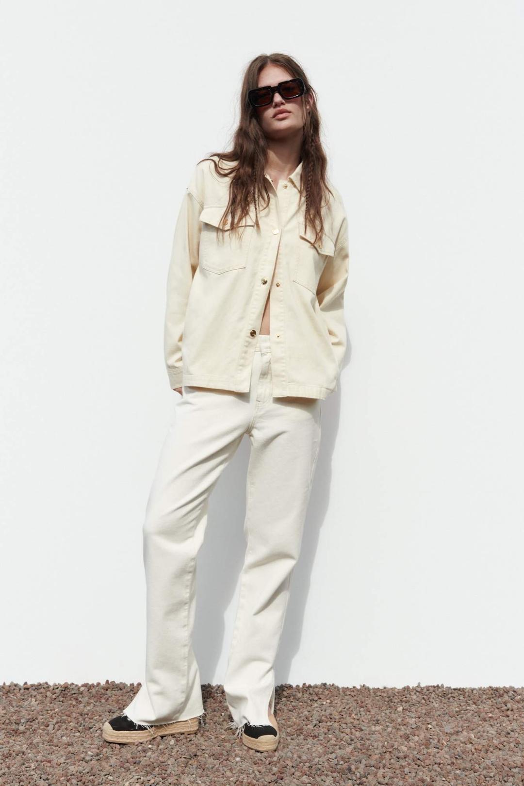Zara Бежевая джинсовая куртка ZARA — фото 2